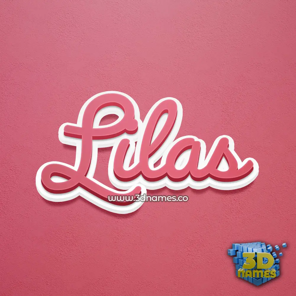 lilas in Red Scribble style - 3D name wallpaper