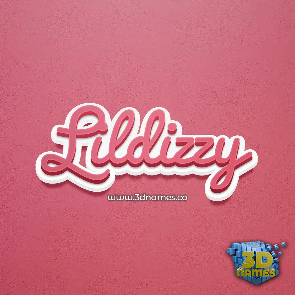 lildizzy in Red Scribble style - 3D name wallpaper