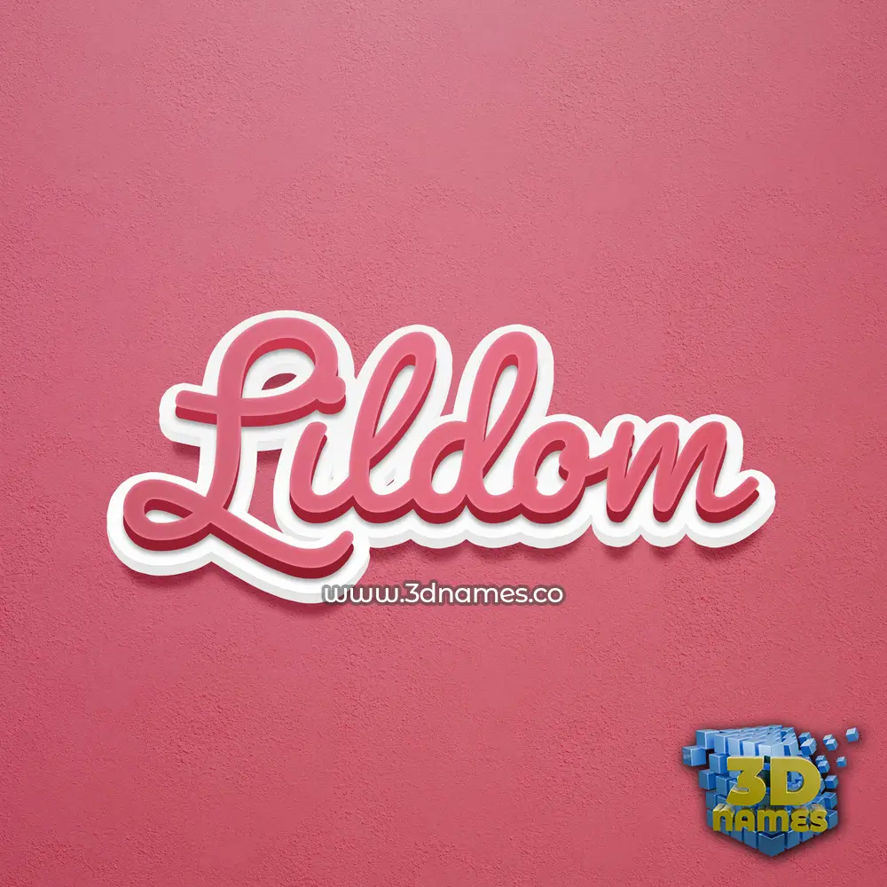 lildom in Red Scribble style - 3D name wallpaper