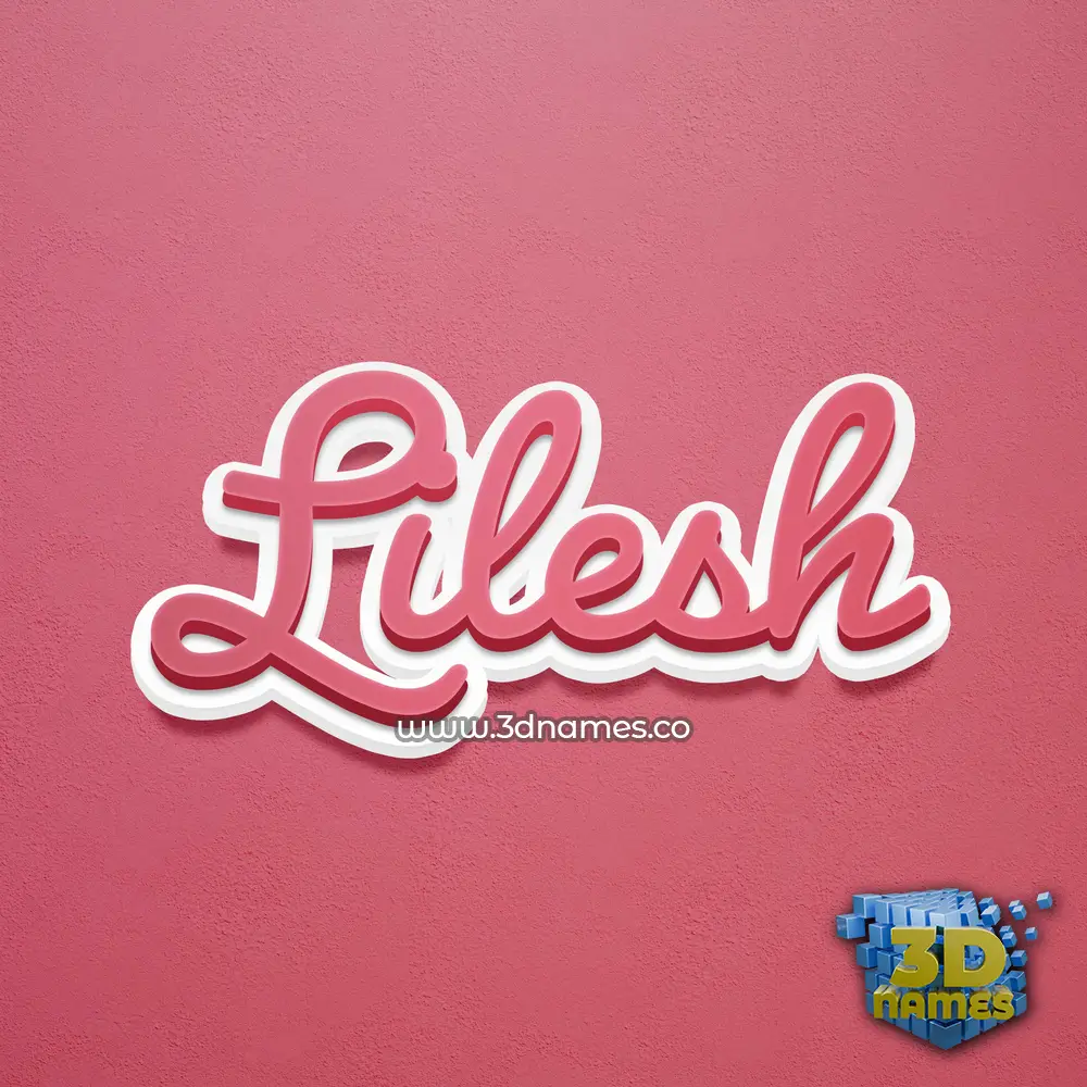 lilesh in Red Scribble style - 3D name wallpaper