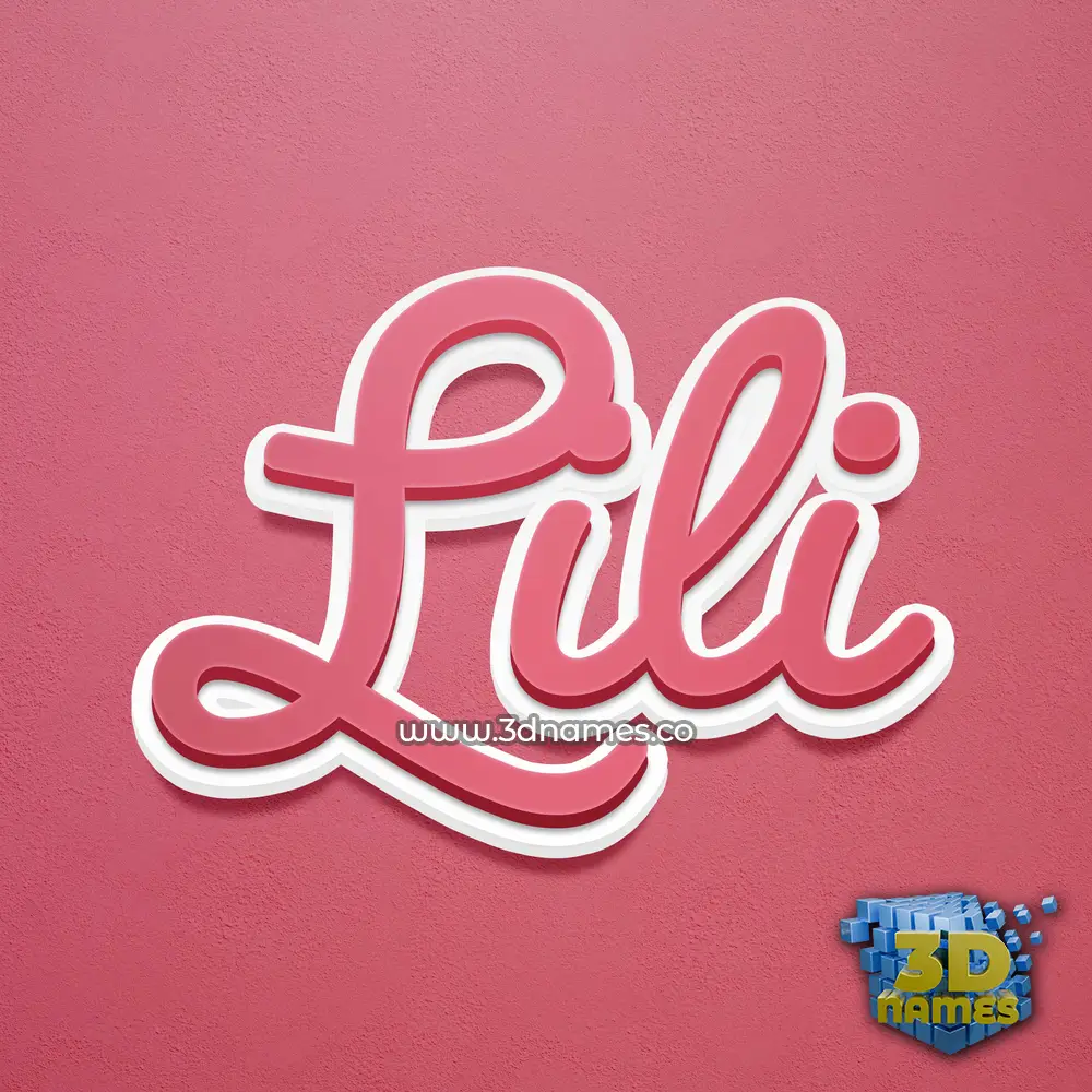 lili in Red Scribble style - 3D name wallpaper