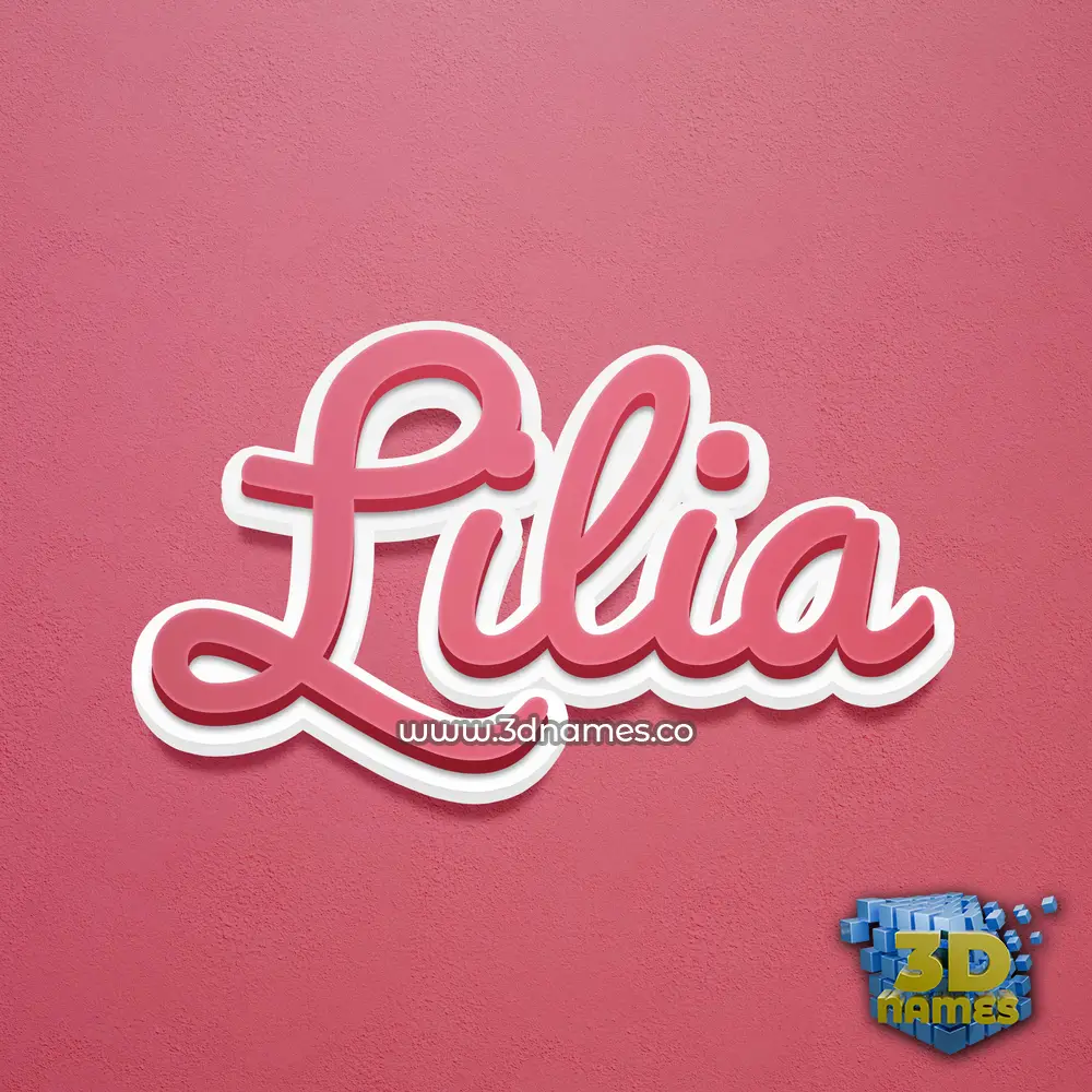 lilia in Red Scribble style - 3D name wallpaper