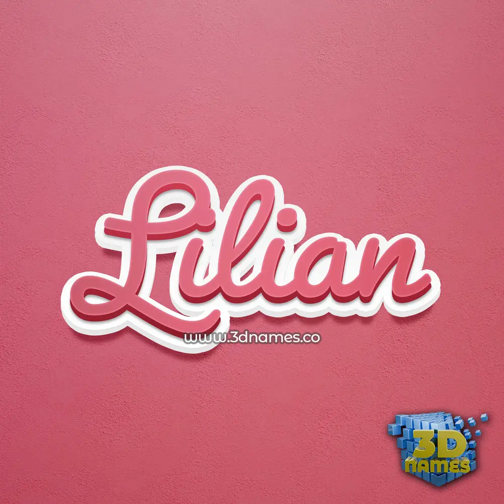 lilian in Red Scribble style - 3D name wallpaper
