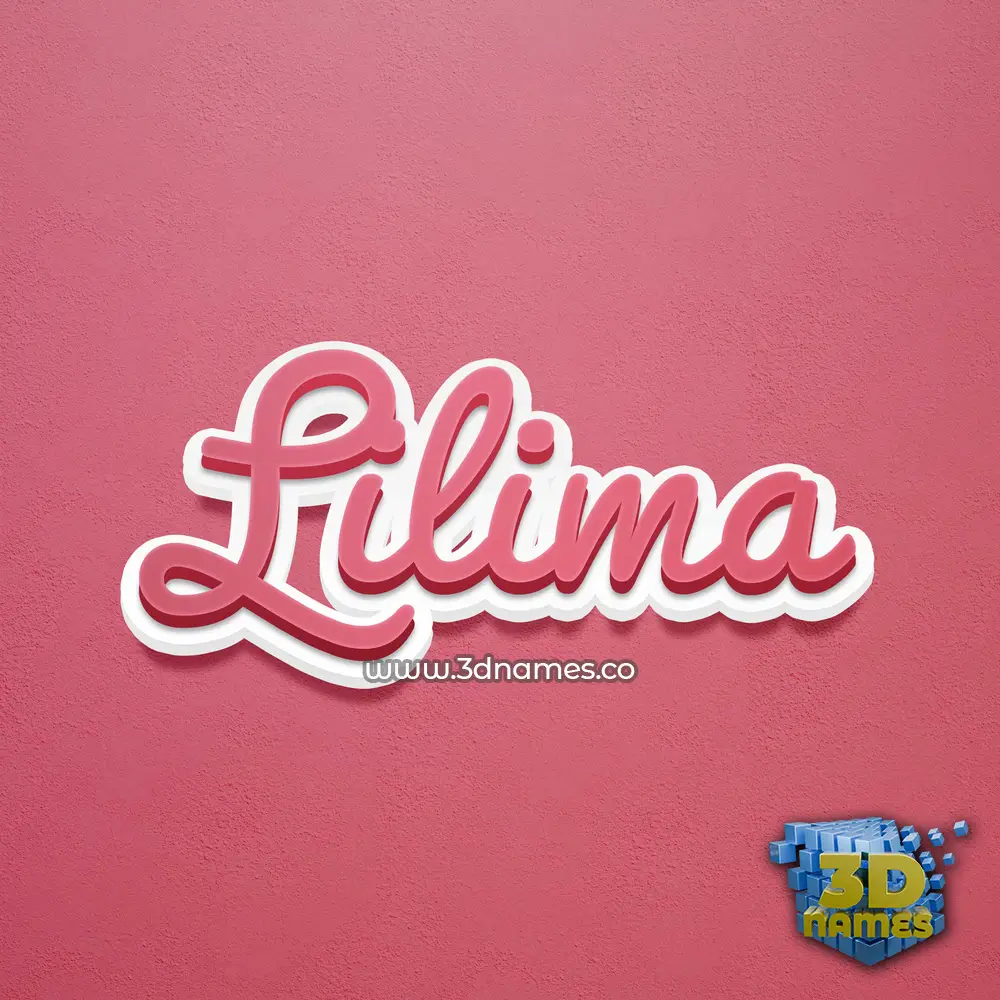 lilima in Red Scribble style - 3D name wallpaper