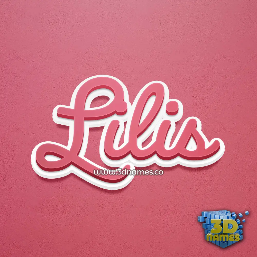 lilis in Red Scribble style - 3D name wallpaper