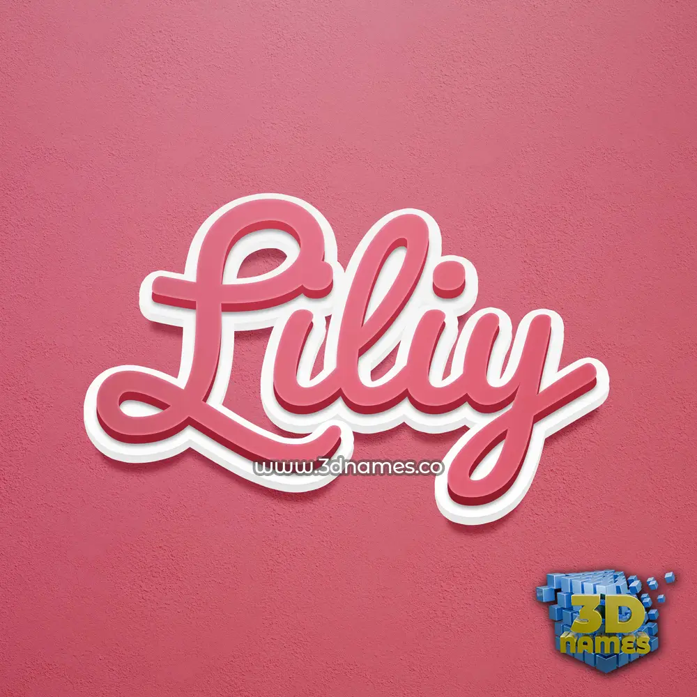 liliy in Red Scribble style - 3D name wallpaper