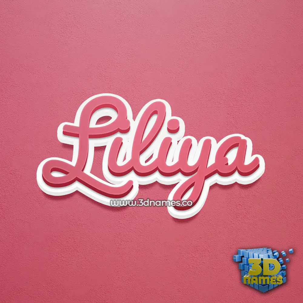 liliya in Red Scribble style - 3D name wallpaper