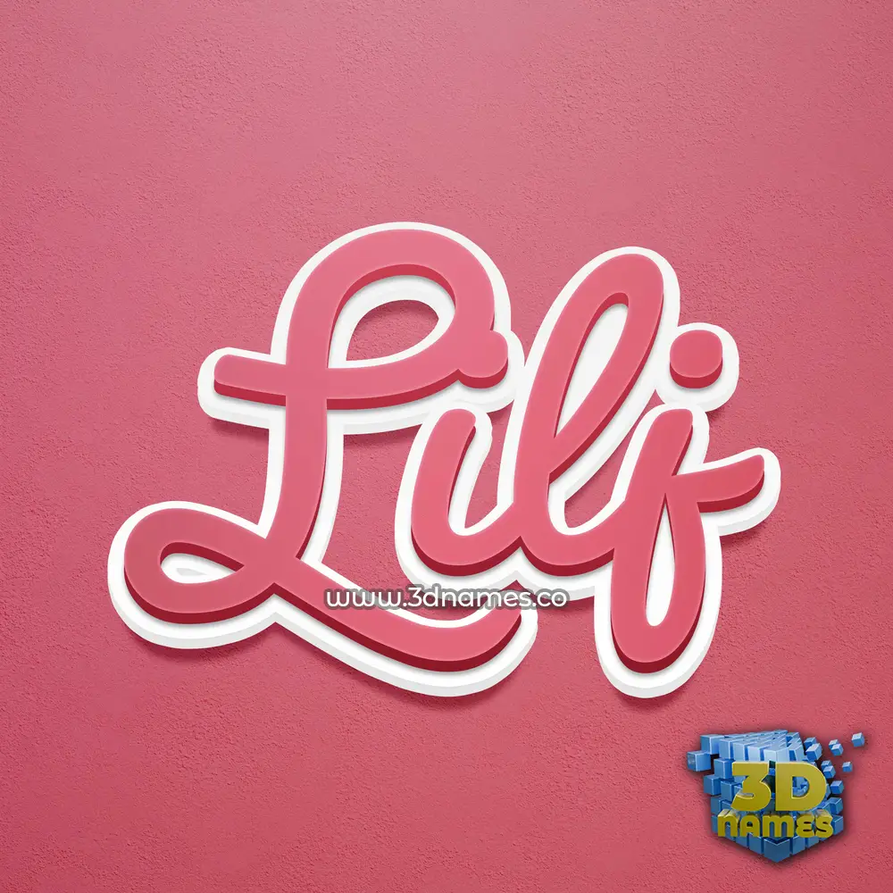 lilj in Red Scribble style - 3D name wallpaper