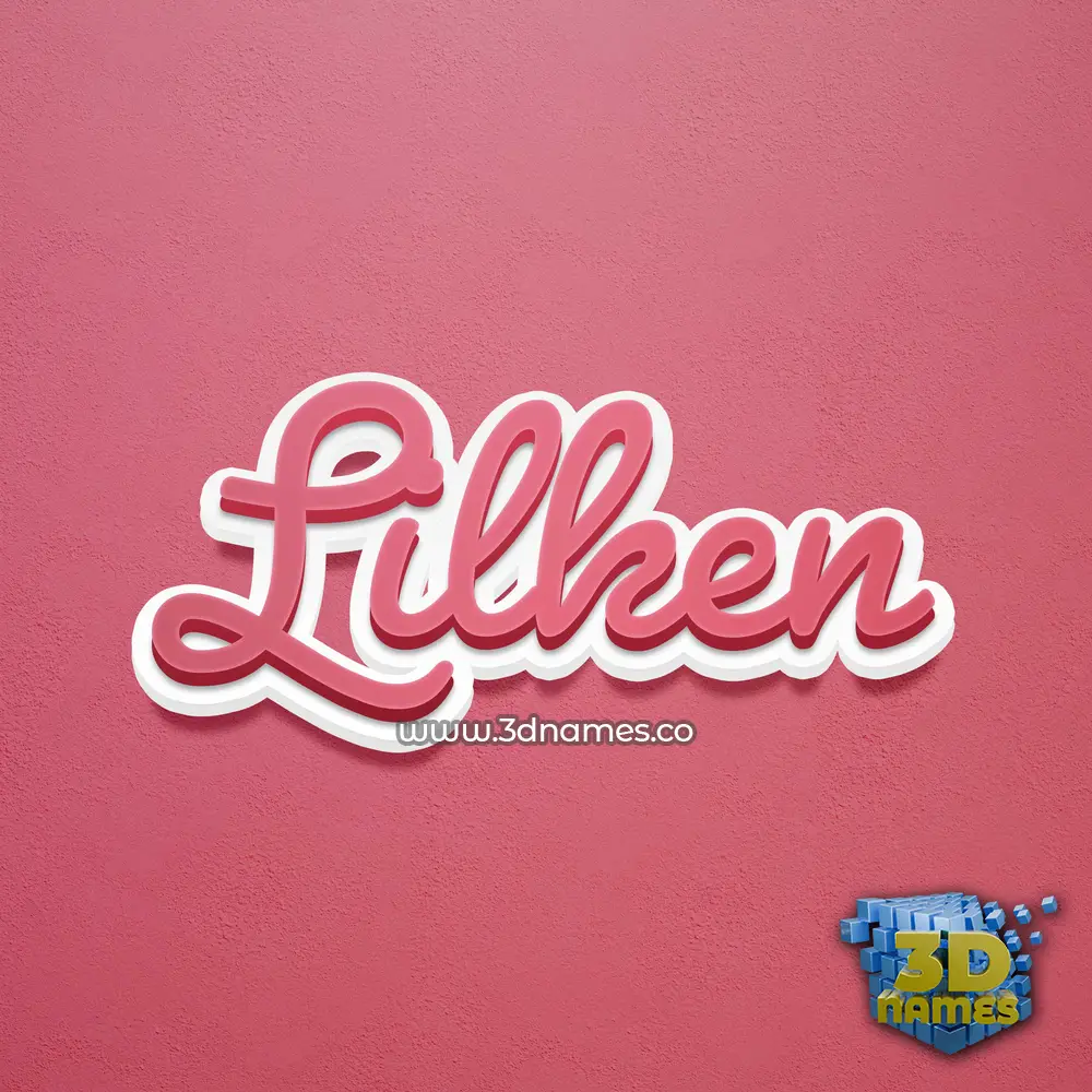 lilken in Red Scribble style - 3D name wallpaper