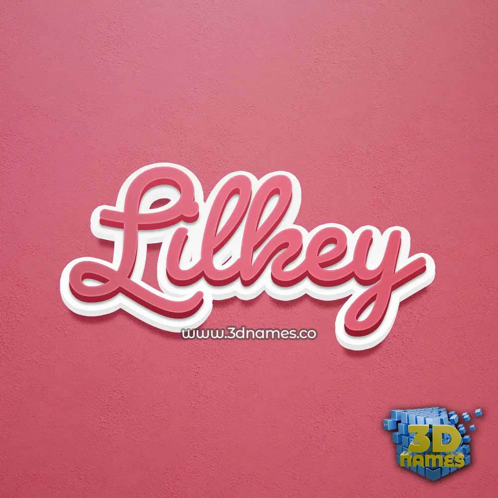 lilkey in Red Scribble style - 3D name wallpaper