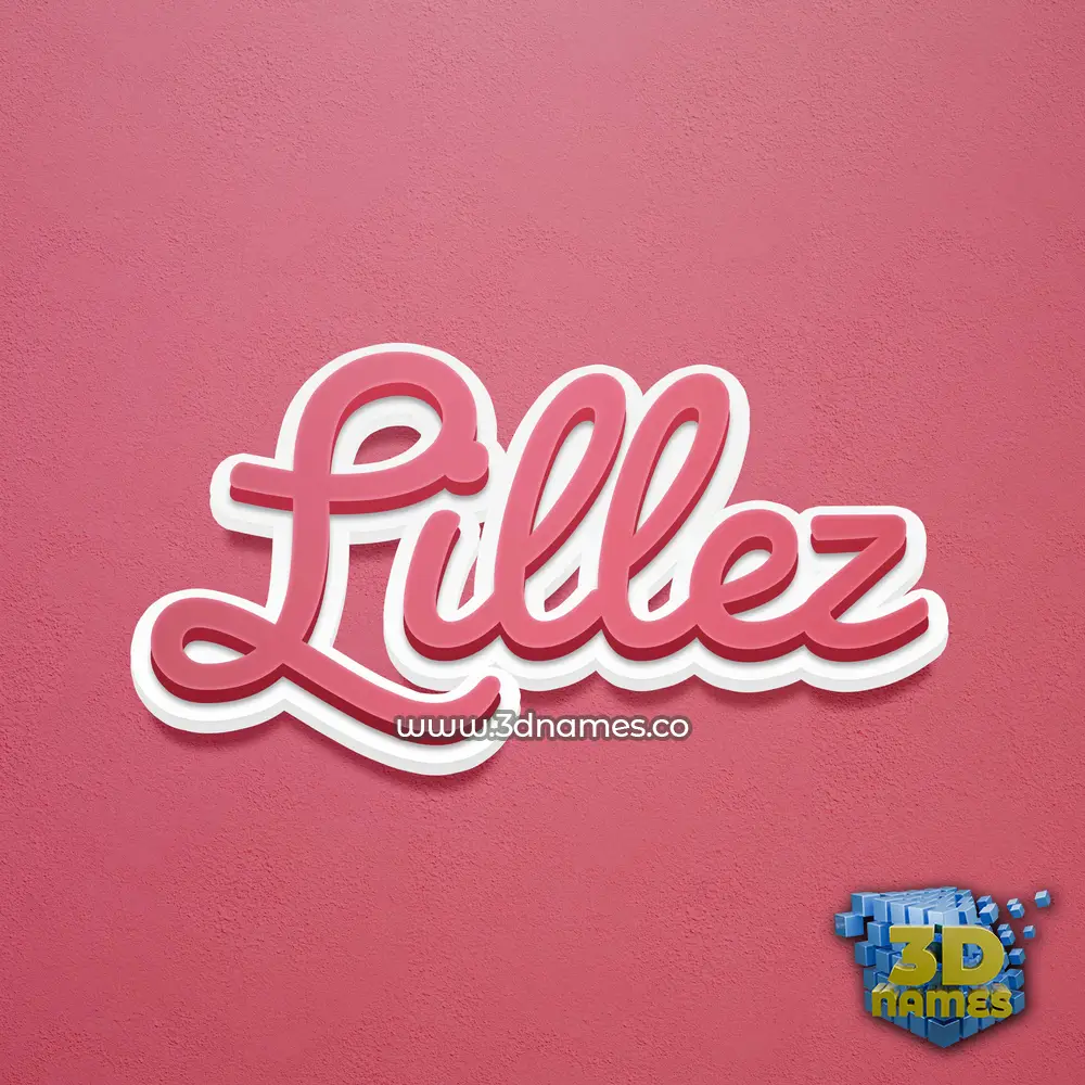 lillez in Red Scribble style - 3D name wallpaper