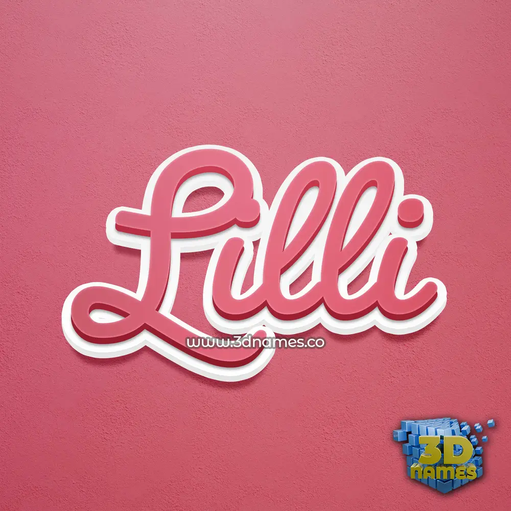lilli in Red Scribble style - 3D name wallpaper