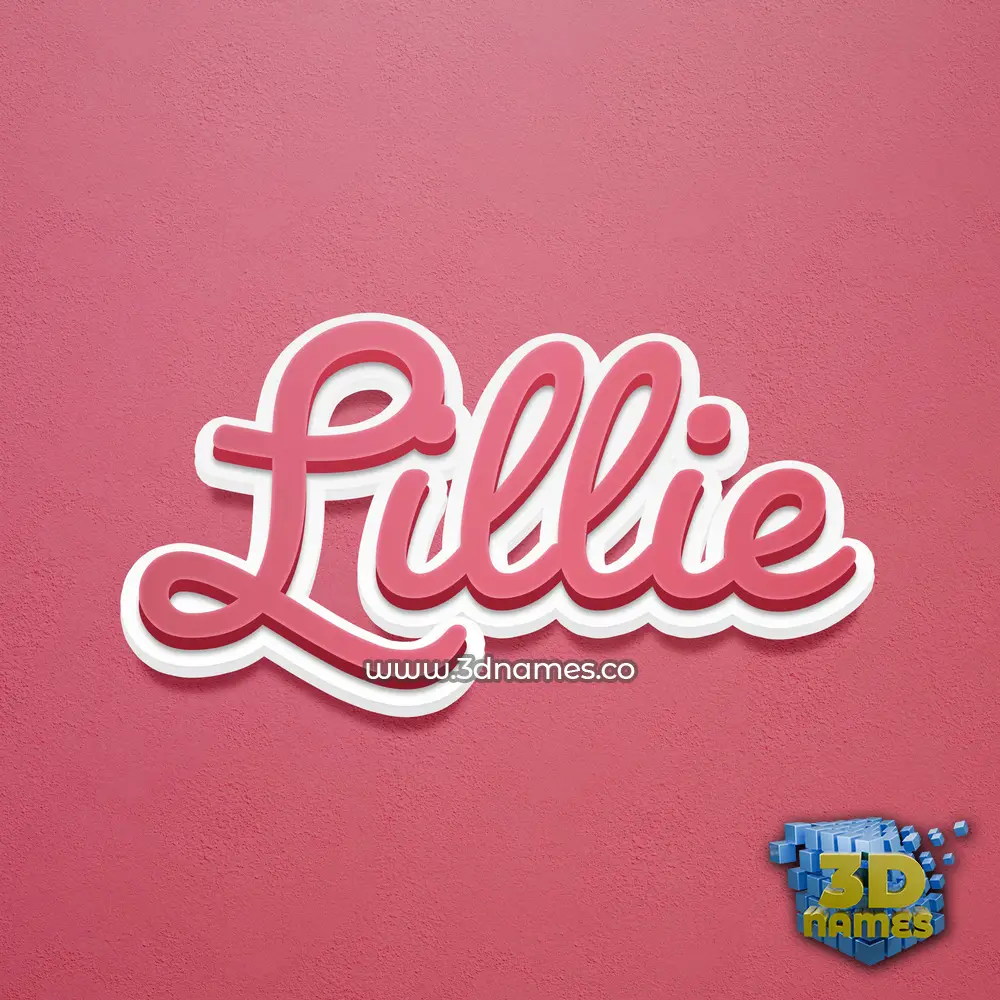lillie in Red Scribble style - 3D name wallpaper