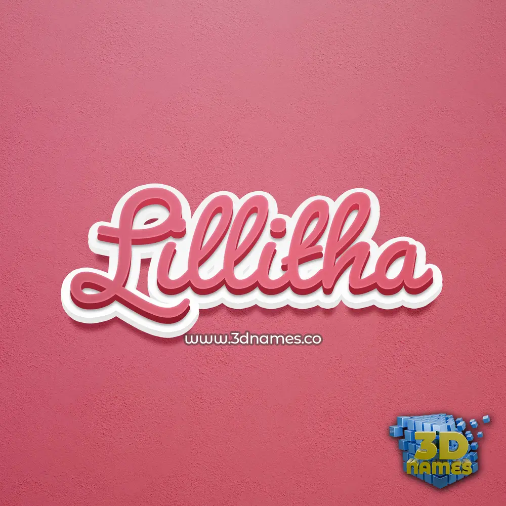 lillitha in Red Scribble style - 3D name wallpaper