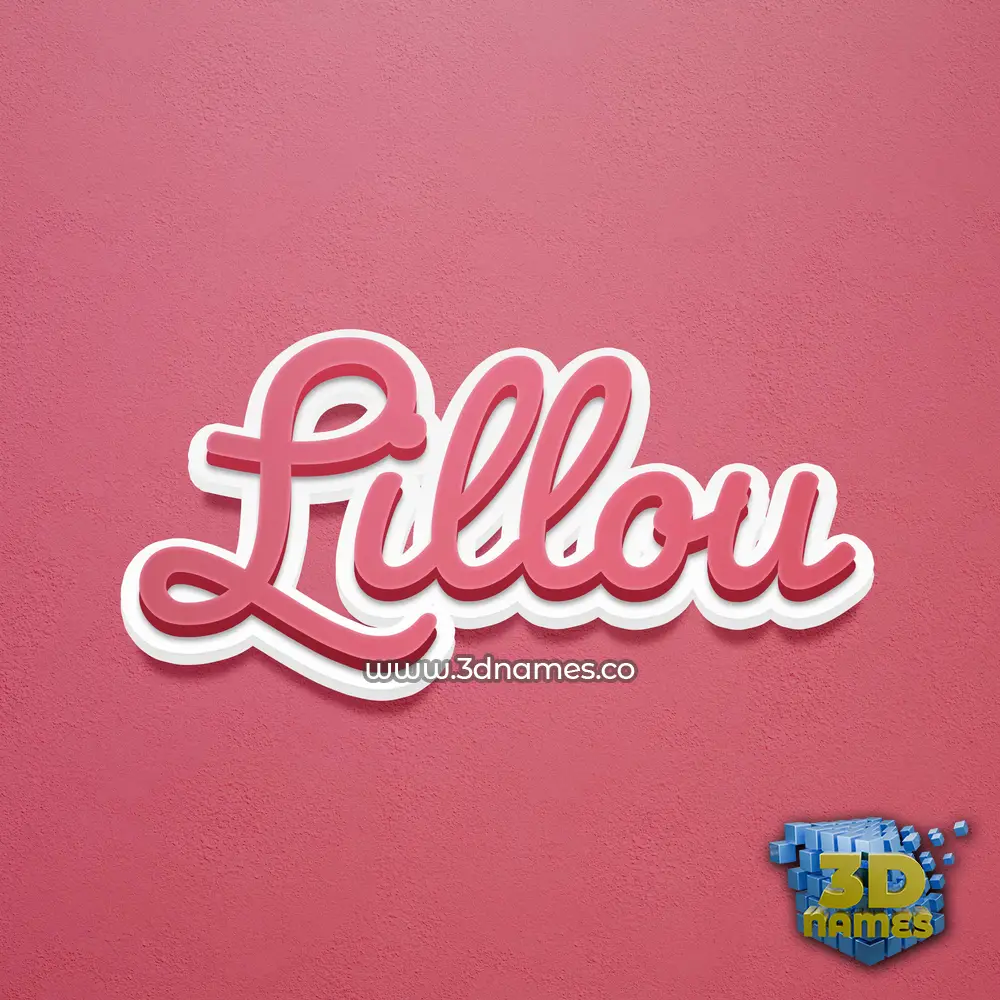 lillou in Red Scribble style - 3D name wallpaper