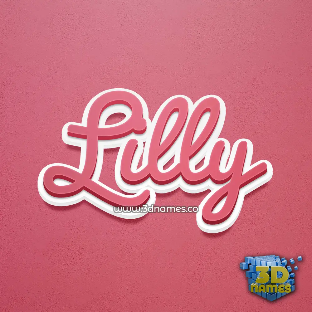 lilly in Red Scribble style - 3D name wallpaper