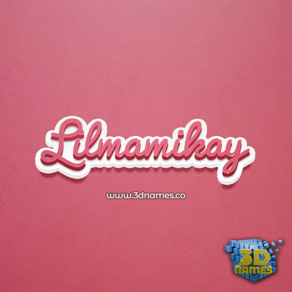 lilmamikay in Red Scribble style - 3D name wallpaper