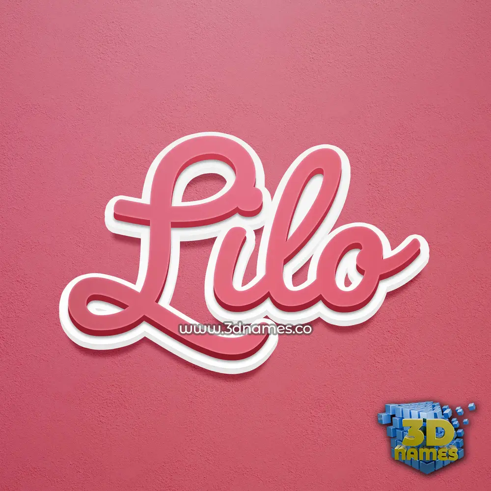 lilo in Red Scribble style - 3D name wallpaper