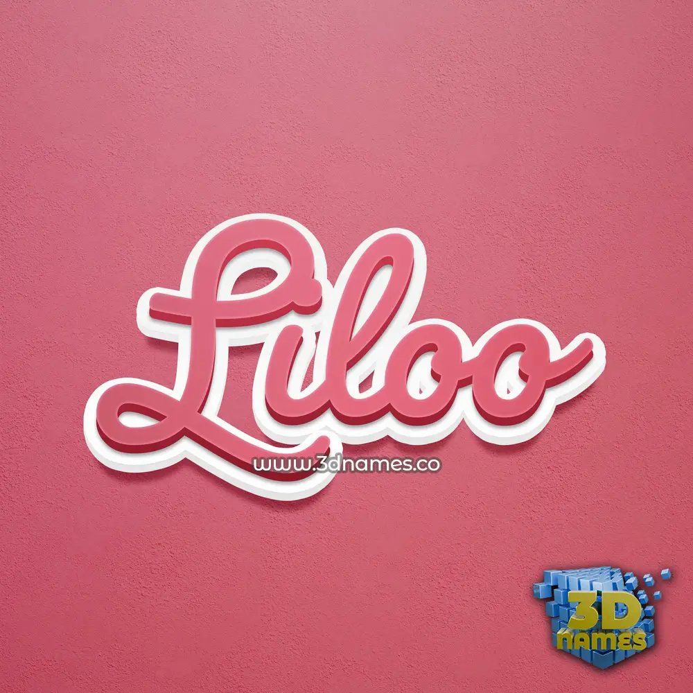 liloo in Red Scribble style - 3D name wallpaper