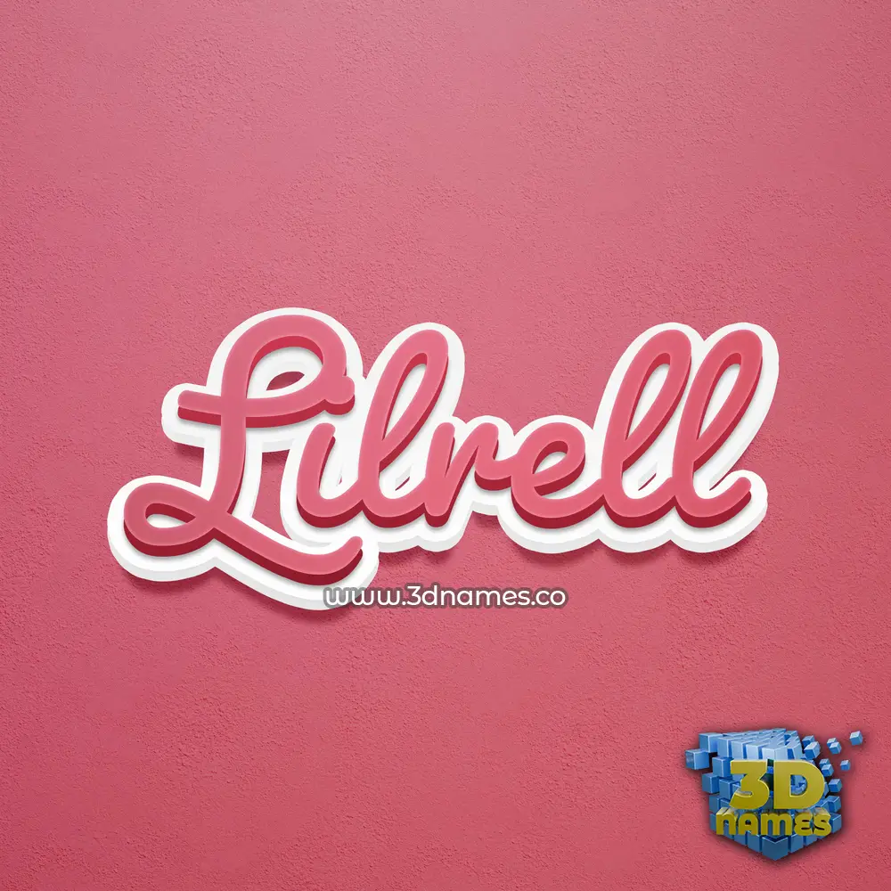 lilrell in Red Scribble style - 3D name wallpaper