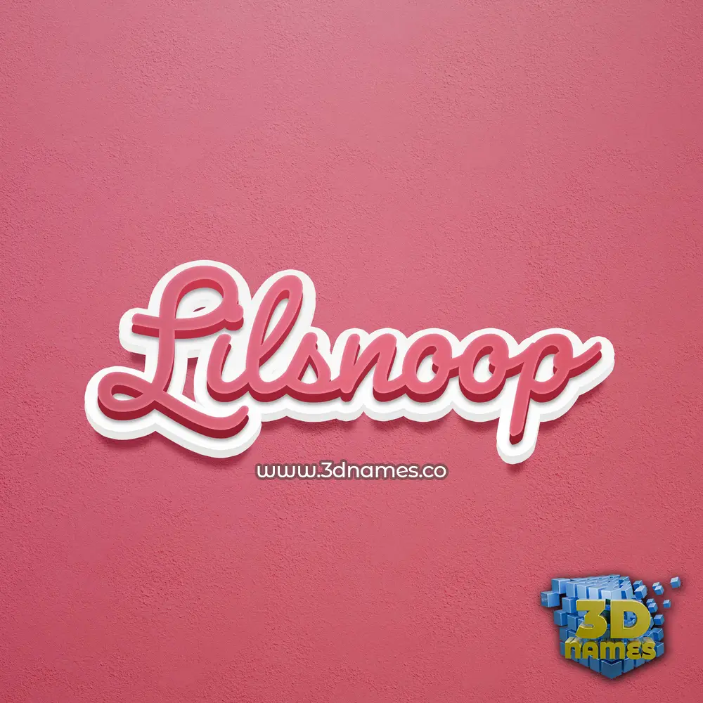 lilsnoop in Red Scribble style - 3D name wallpaper