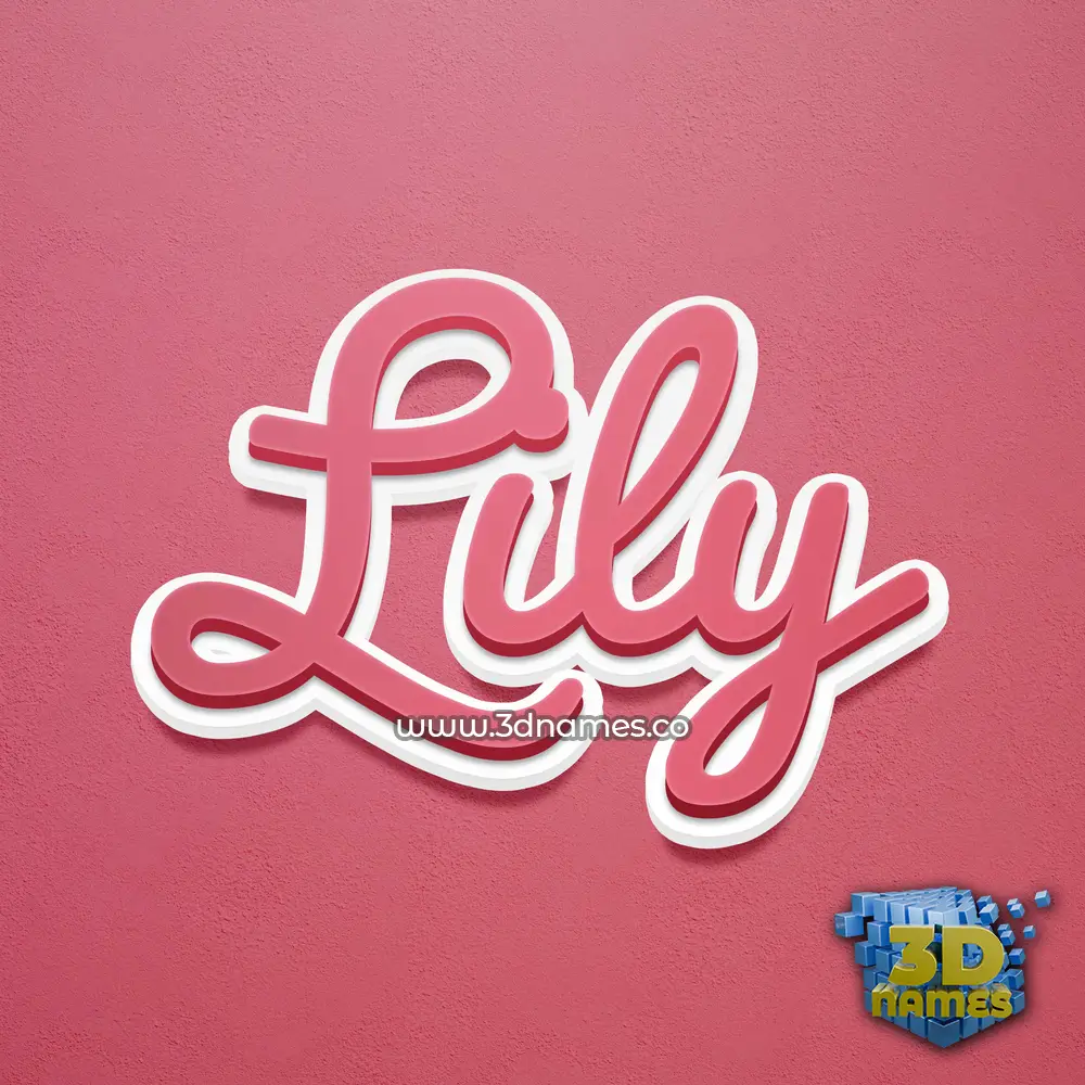 lily in Red Scribble style - 3D name wallpaper