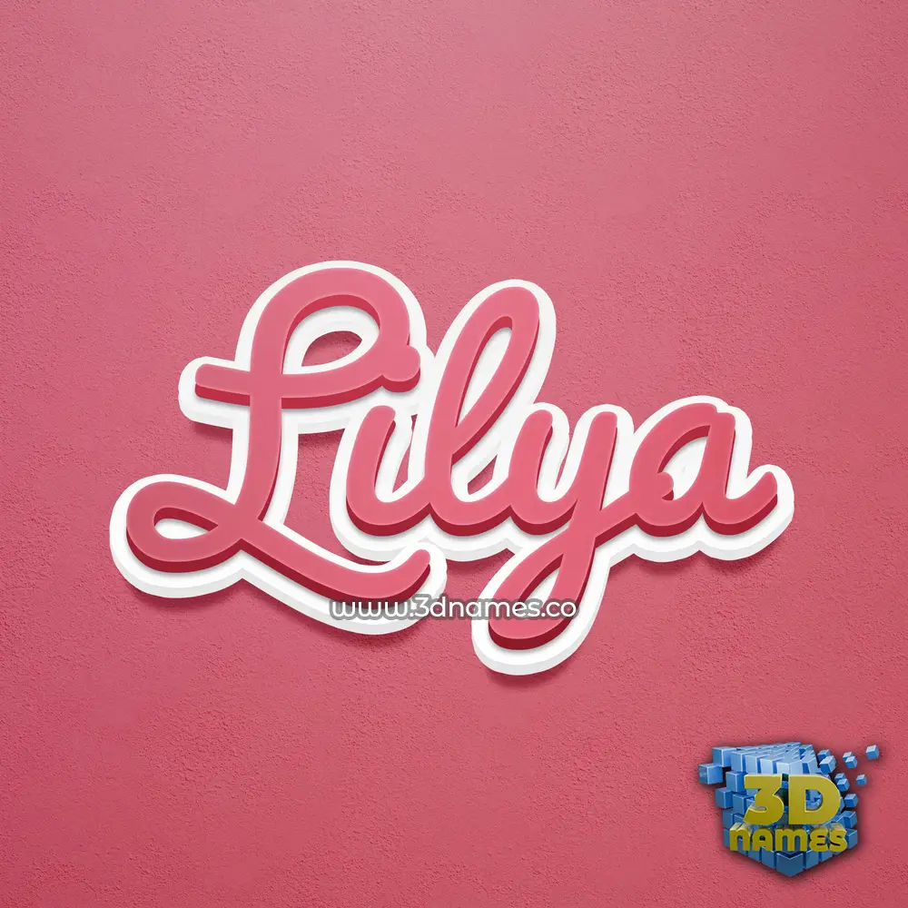 lilya in Red Scribble style - 3D name wallpaper