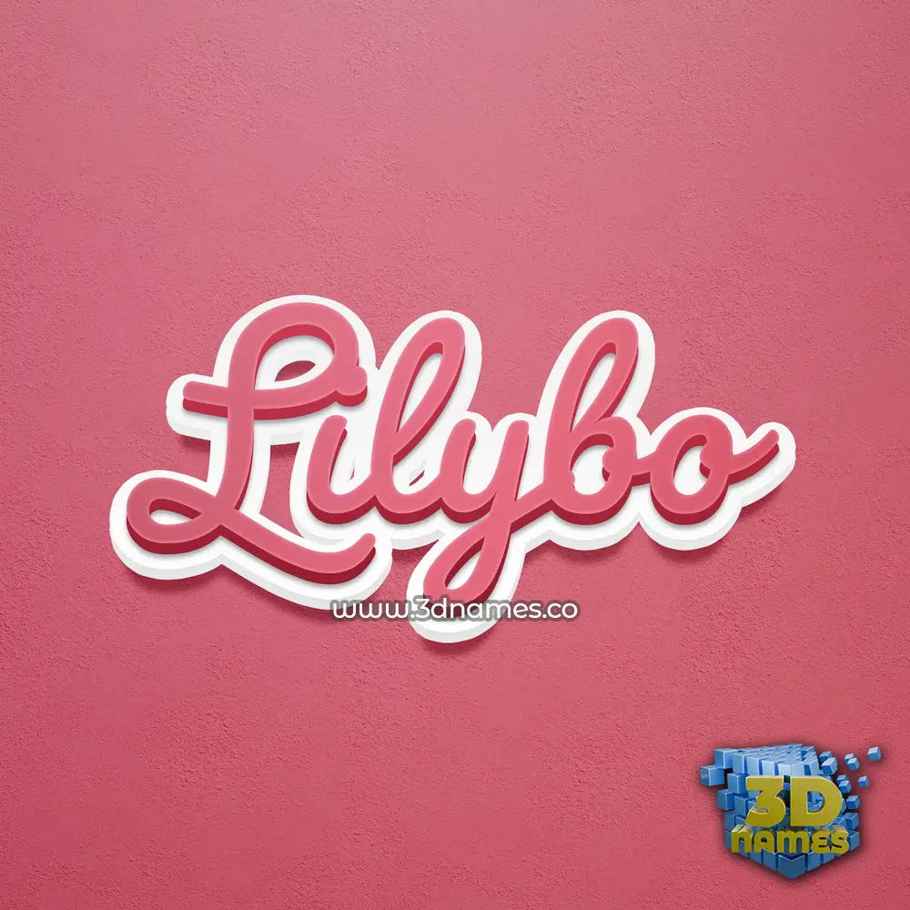 lilybo in Red Scribble style - 3D name wallpaper