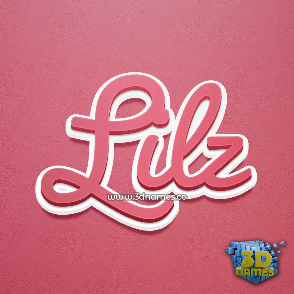lilz in Red Scribble style - 3D name wallpaper
