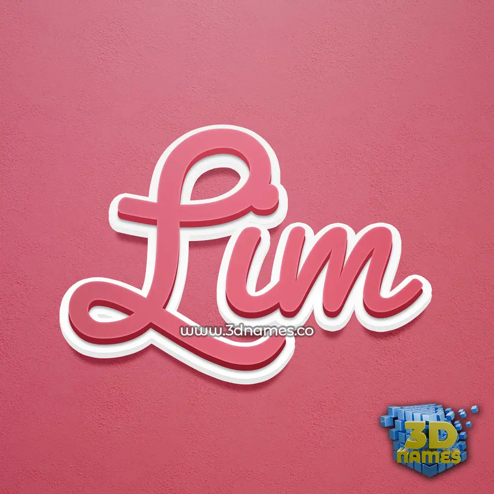 lim in Red Scribble style - 3D name wallpaper