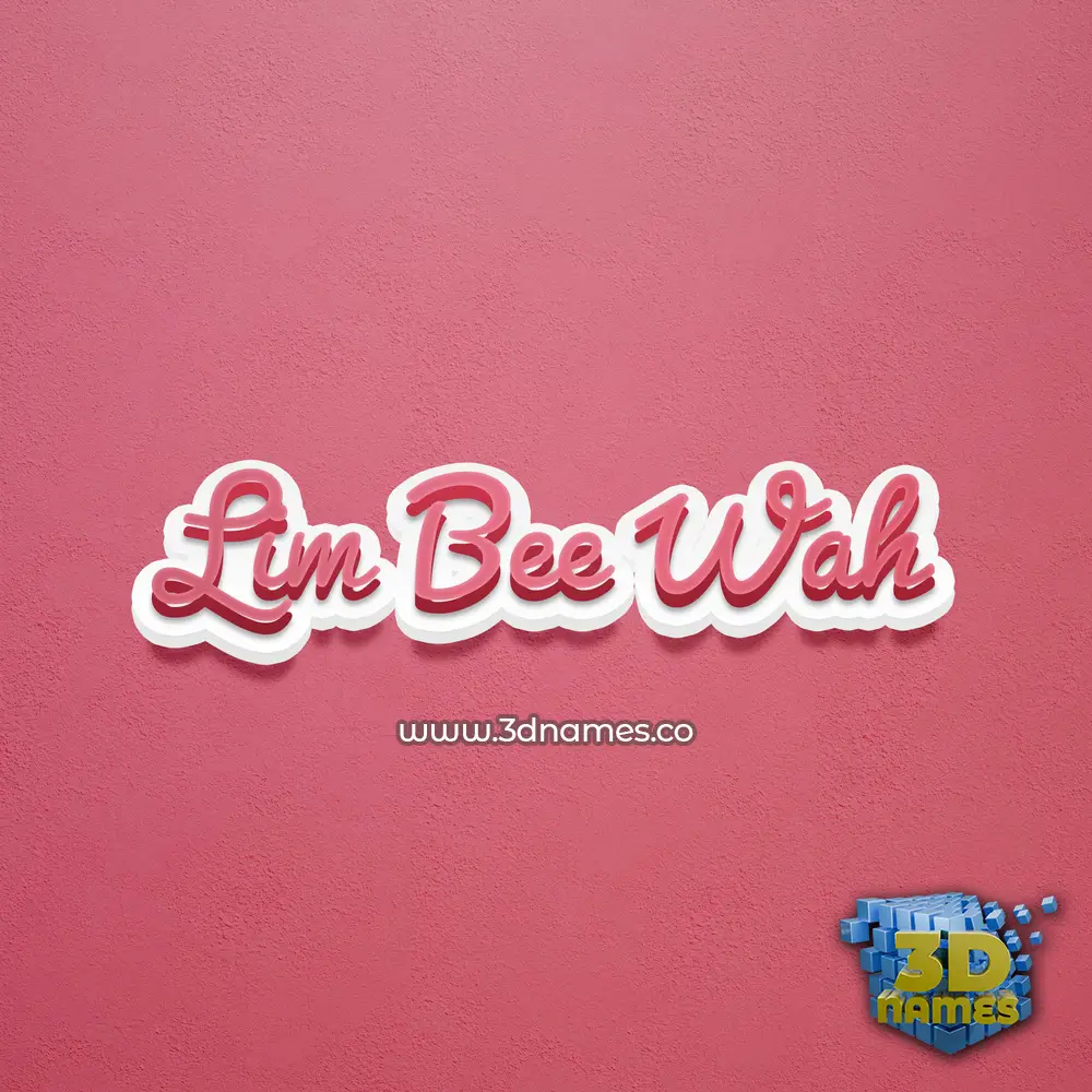 lim bee wah in Red Scribble style - 3D name wallpaper
