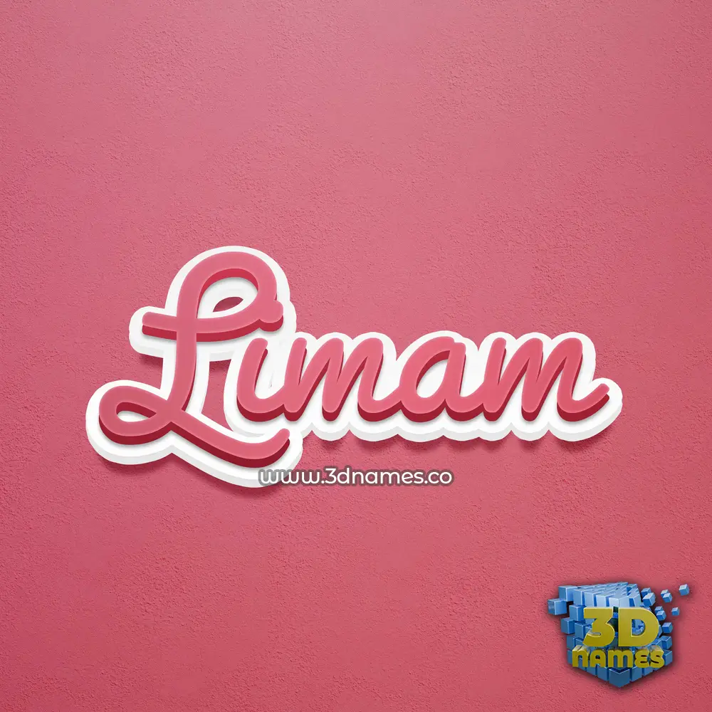 limam in Red Scribble style - 3D name wallpaper