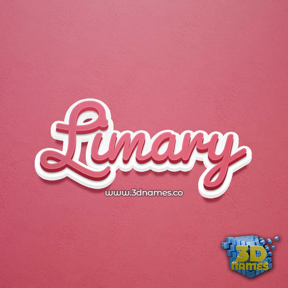 limary in Red Scribble style - 3D name wallpaper
