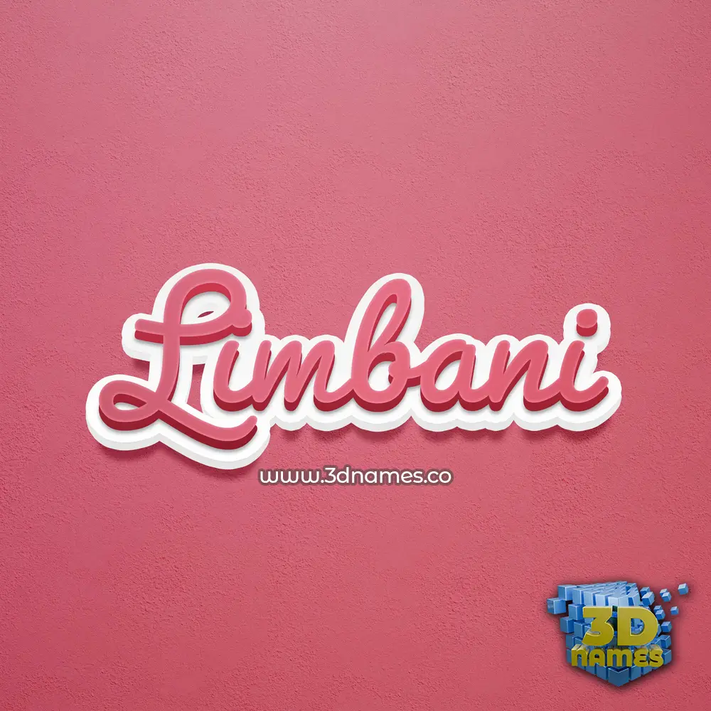 limbani in Red Scribble style - 3D name wallpaper