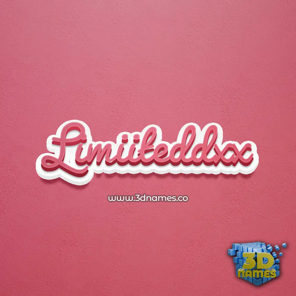 limiiteddxx in Red Scribble style - 3D name wallpaper