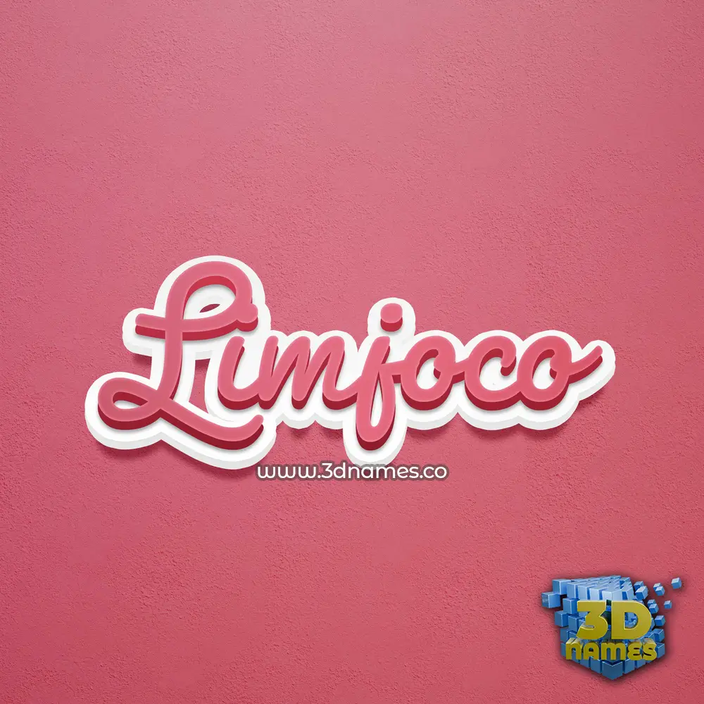 limjoco in Red Scribble style - 3D name wallpaper