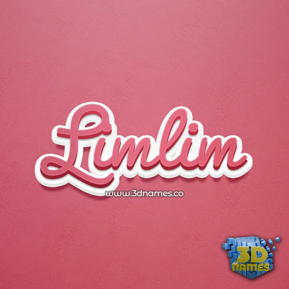 limlim in Red Scribble style - 3D name wallpaper