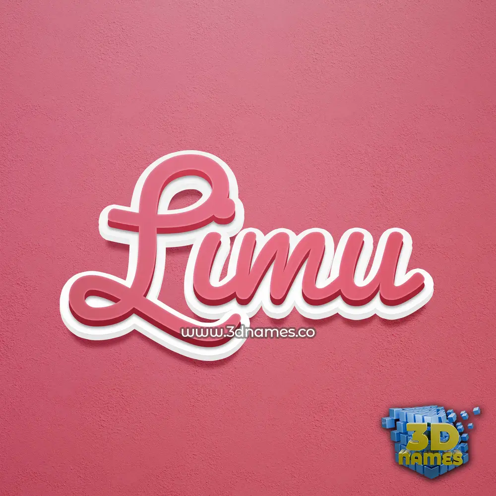 limu in Red Scribble style - 3D name wallpaper