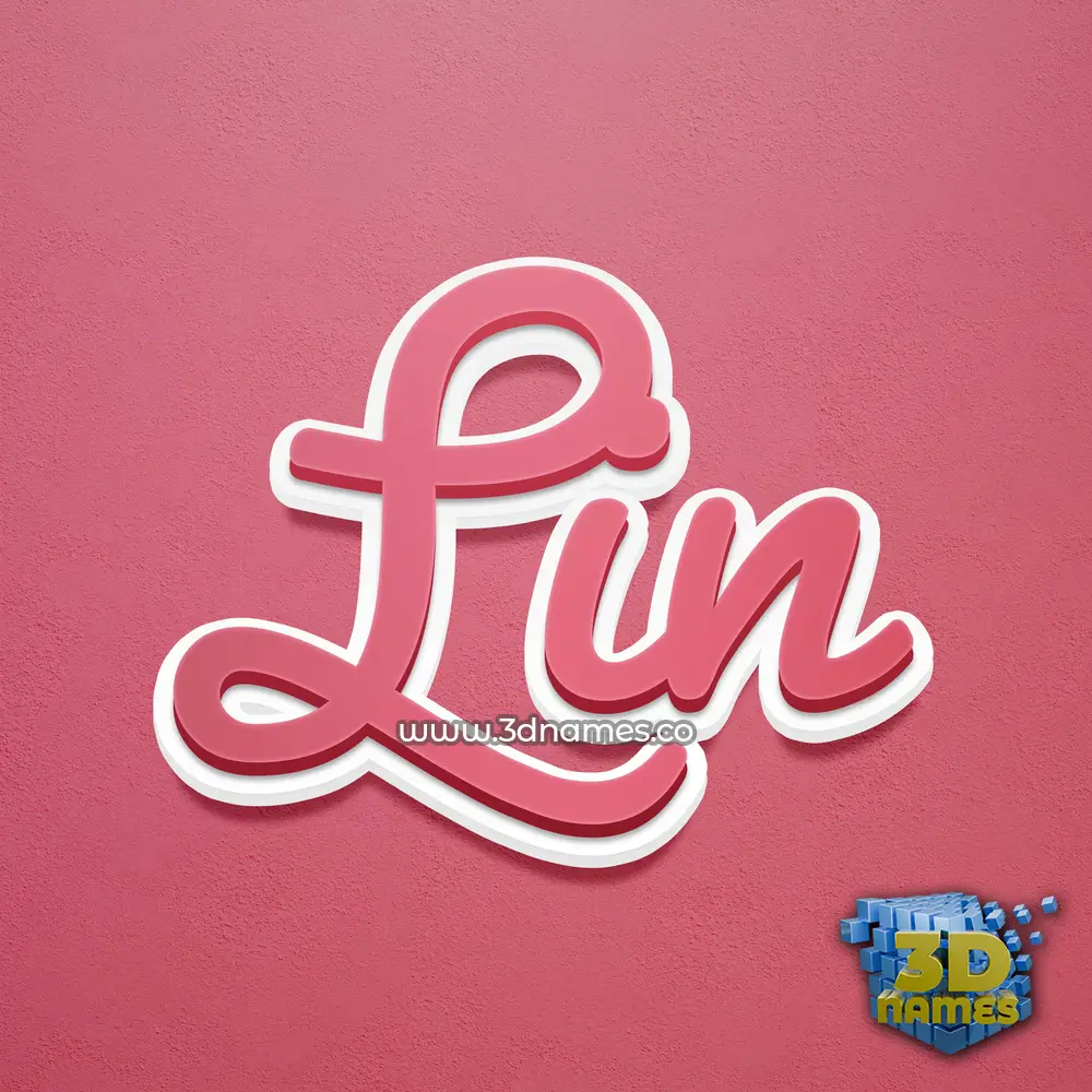 lin in Red Scribble style - 3D name wallpaper