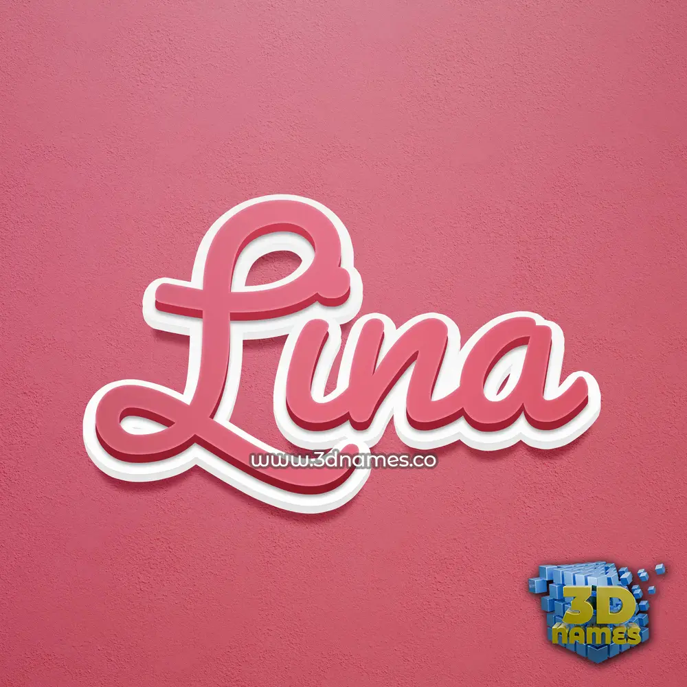 lina in Red Scribble style - 3D name wallpaper