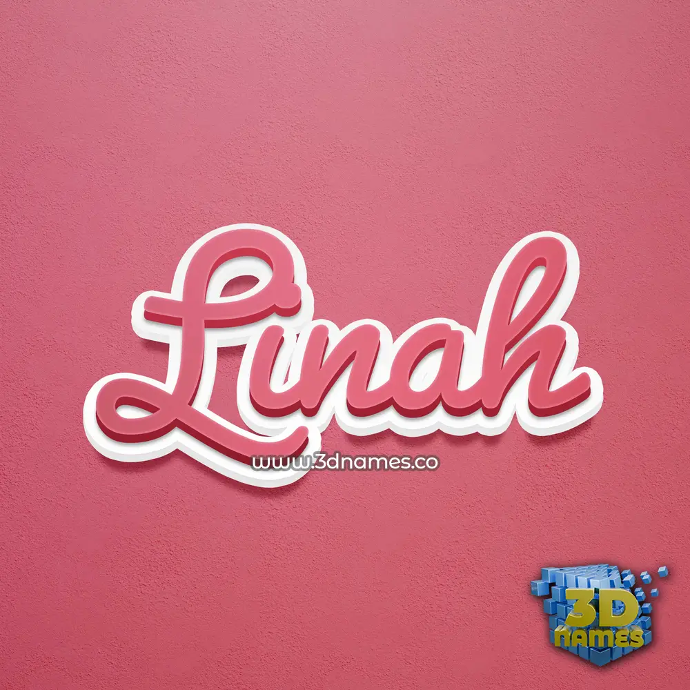 linah in Red Scribble style - 3D name wallpaper
