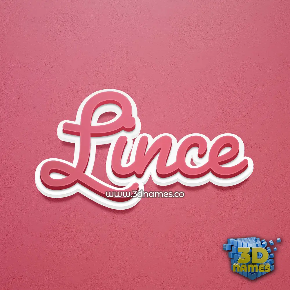 lince in Red Scribble style - 3D name wallpaper