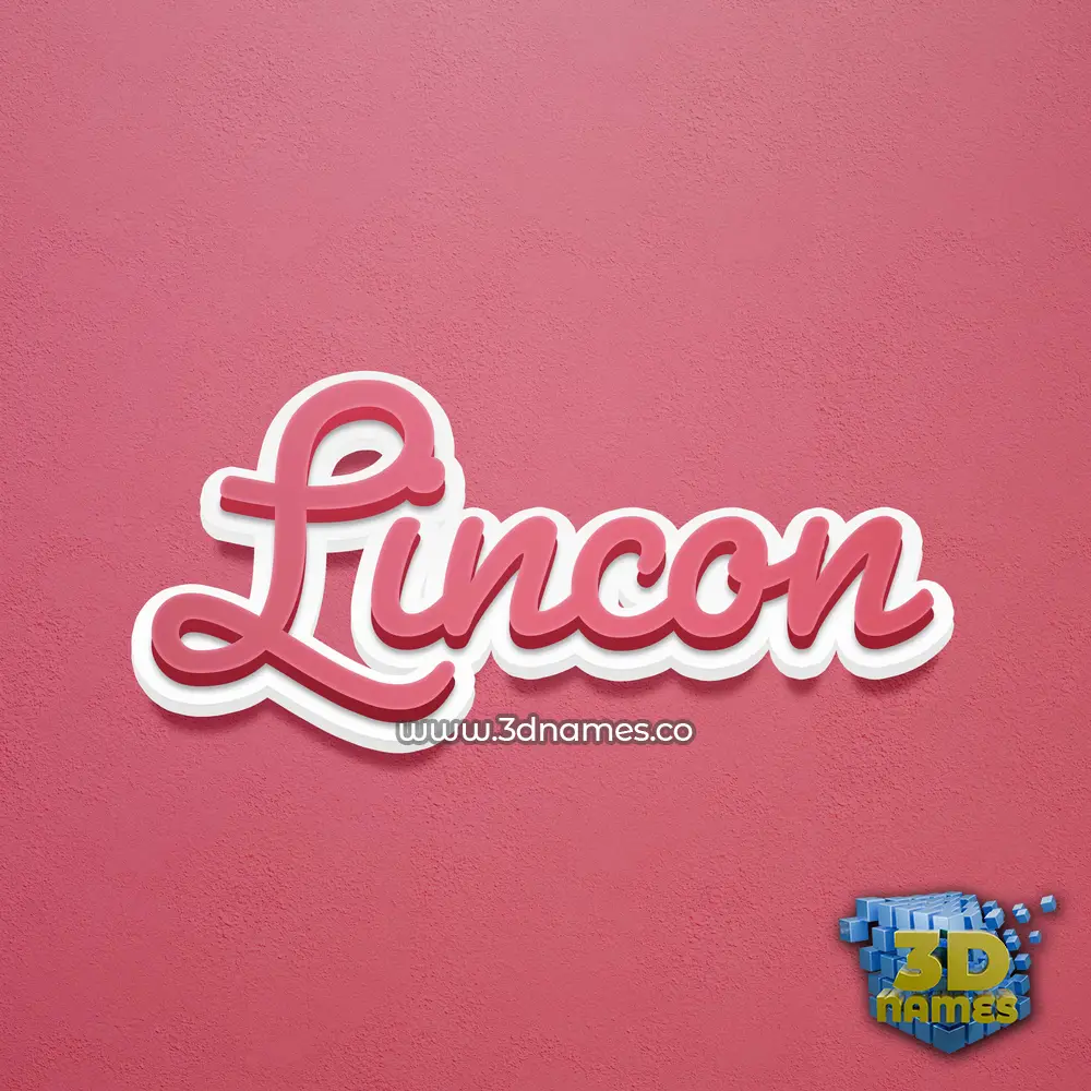 lincon in Red Scribble style - 3D name wallpaper