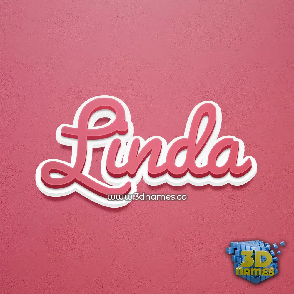 linda in Red Scribble style - 3D name wallpaper