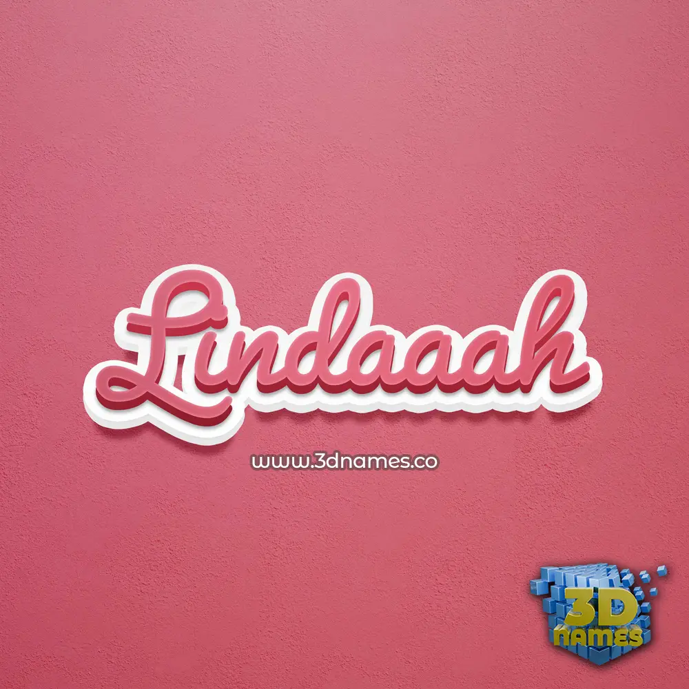 lindaaah in Red Scribble style - 3D name wallpaper