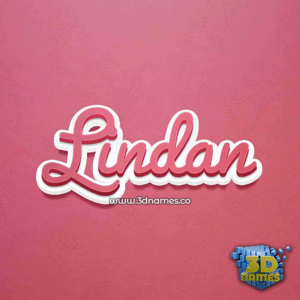 lindan in Red Scribble style - 3D name wallpaper