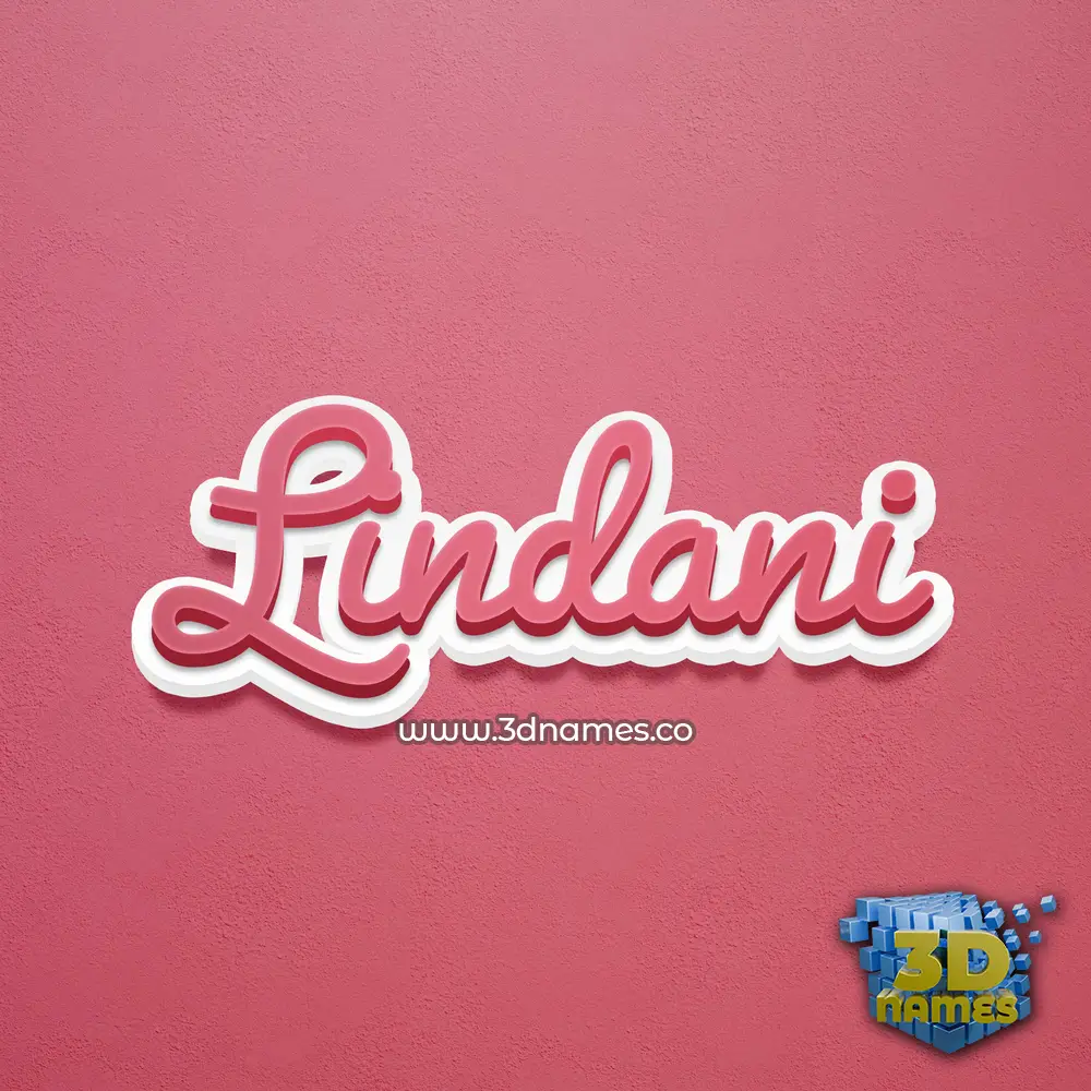 lindani in Red Scribble style - 3D name wallpaper