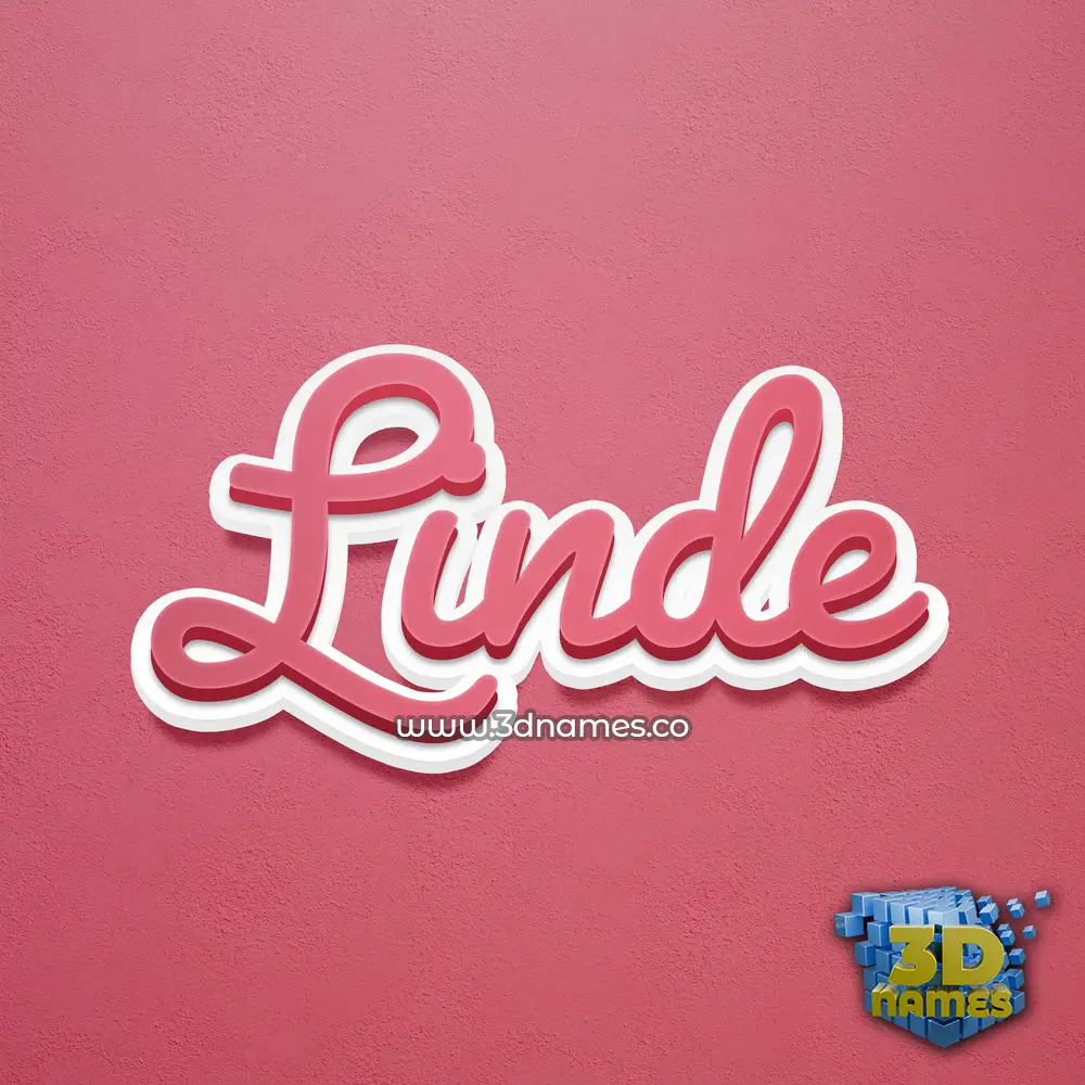 linde in Red Scribble style - 3D name wallpaper