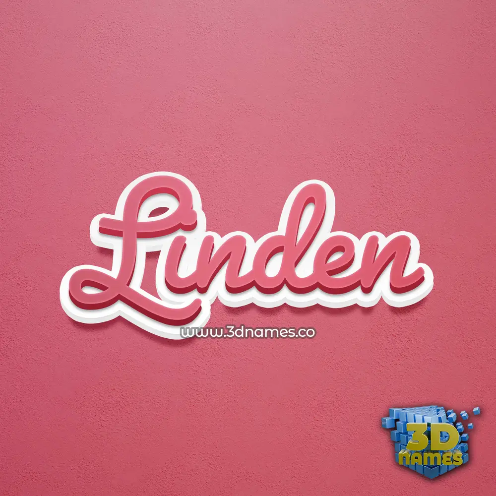 linden in Red Scribble style - 3D name wallpaper