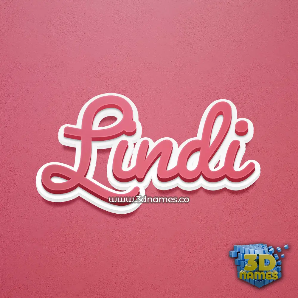 lindi in Red Scribble style - 3D name wallpaper